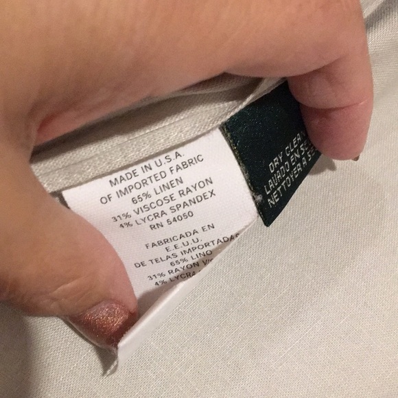 Lauren Ralph Lauren Petites natural linen blazer size 8P - Picture 6 of 7